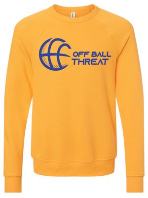 Gold w/Navy Logo Sponge Fleece Crewneck - Adult