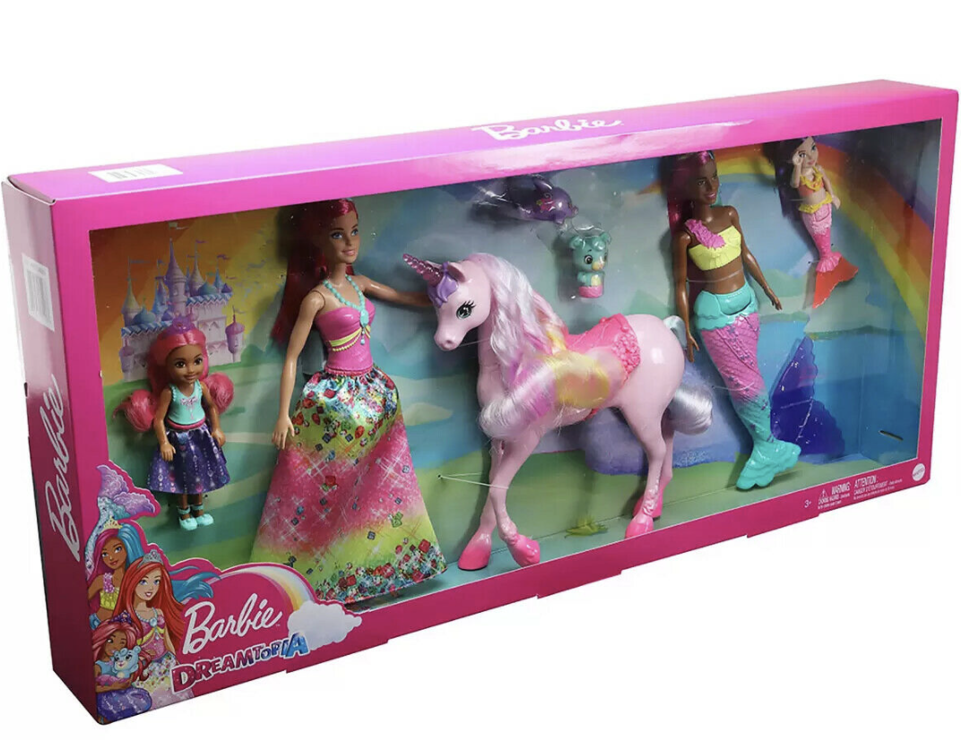 2020 Dreamtopia Fairytale Sisters Unicorn Barbie Doll Giftset