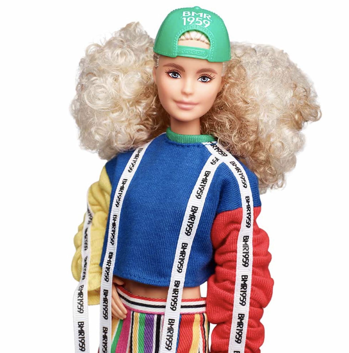 2019 Black Label: BMR1959 Barbie Doll - Color Block Sweatshirt With Logo Tape & Striped Shorts
