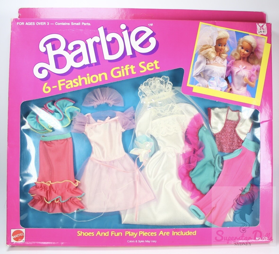 1989 Barbie 6-Fashion Gift Set