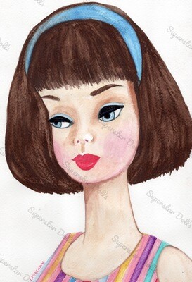 2022 A4 Hand Drawn Fashion Doll Portrait By Lisa Mackay No. 6