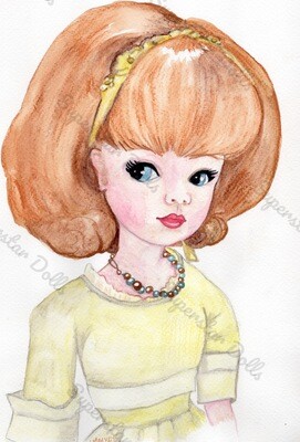 2022 A4 Hand Drawn Fashion Doll Portrait By Lisa Mackay No. 10