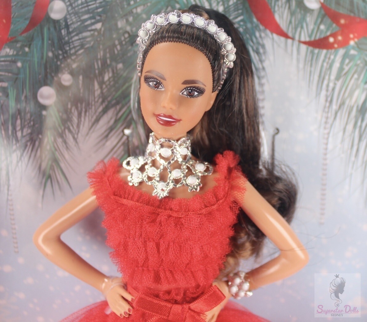 2018 Brunette Holiday Barbie Doll