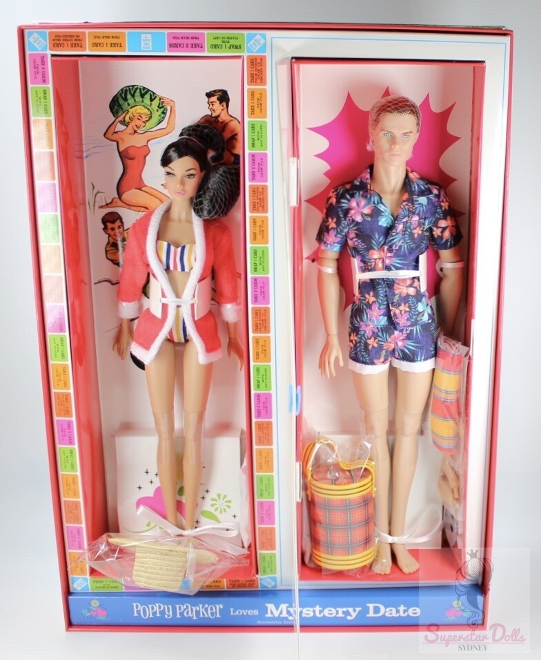 2022 Integrity Toys: Poppy Parker Loves Mystery Date "Beach Date" Two-Doll Gift-Set With Milo Montez