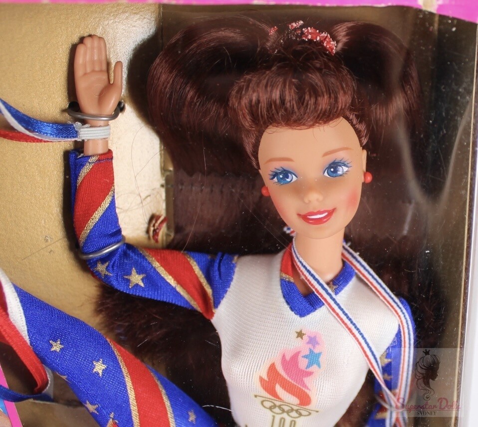 1995 Olympic Gymnast Red Hair Barbie Doll