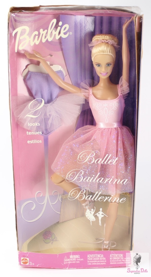 Barbie Ballet Ballerina Doll With 2 Tutu's 2002 Mattel 56990 for
