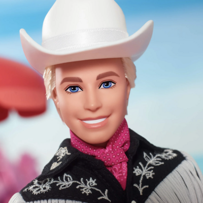 2023 Black Label: Ken Doll in Black and White Western Outfit – Barbie The Movie