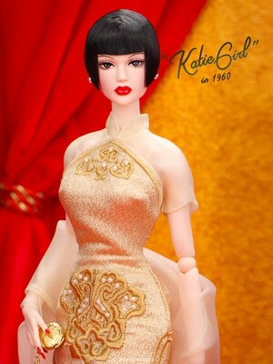 2023 JHD FASHION DOLL Convention: "Katiegirl Gold Qipao" Anna May Dressed Doll
