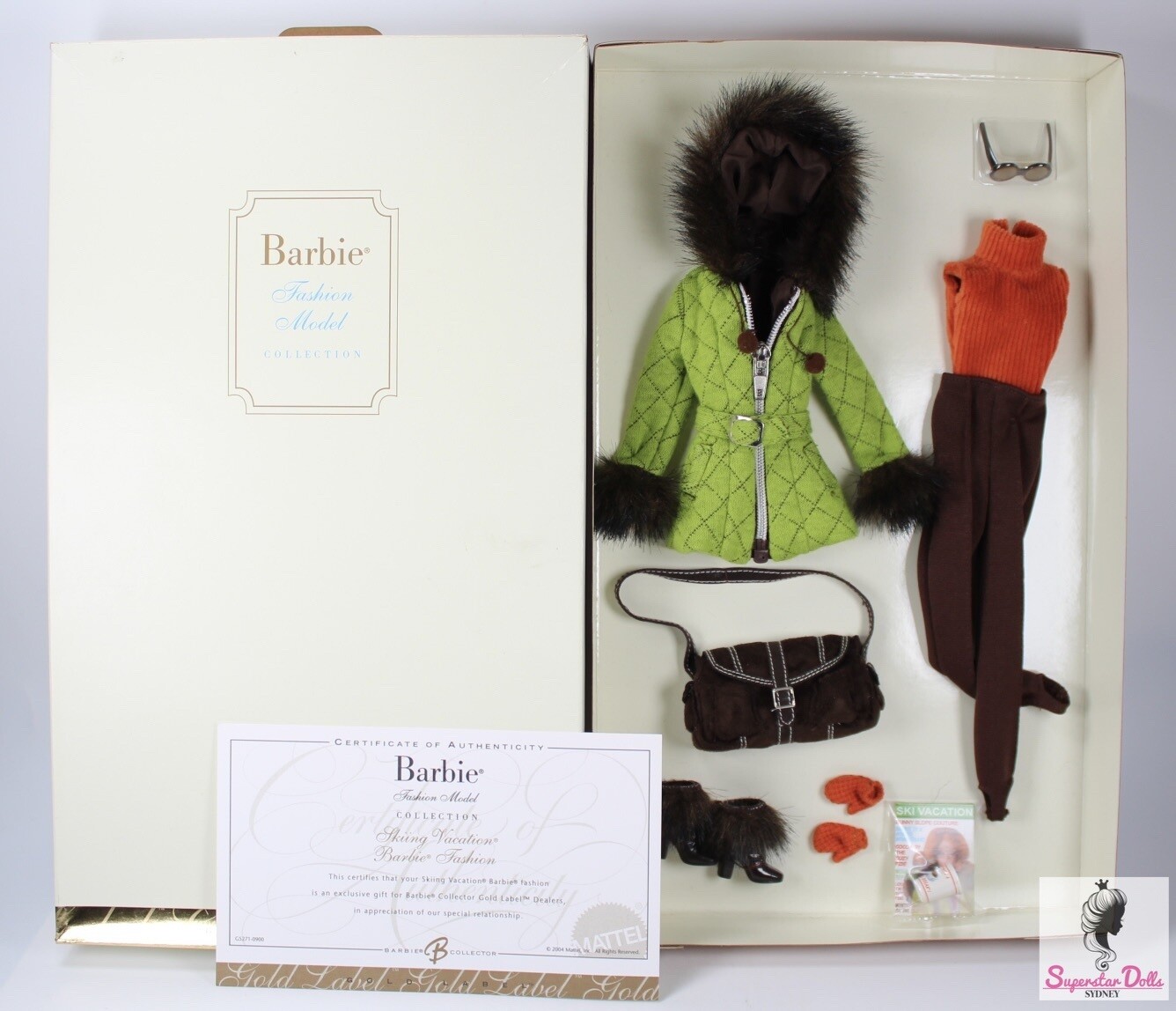 2004 Gold Label: "Skiing Vacation" Silkstone Barbie Doll Fashion Set From The Barbie Fashion Model Collection