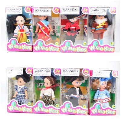 8 x Daiso World Kids DE-BOXED Doll Set