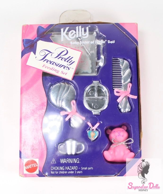 1996 &quot;Pretty Treasures: Feeding Set&quot; Kelly Barbie Doll Accessories