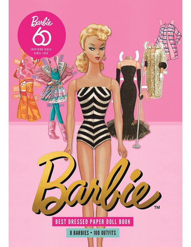 2019 Barbie 60: Best Dressed Paper Doll Collector Book