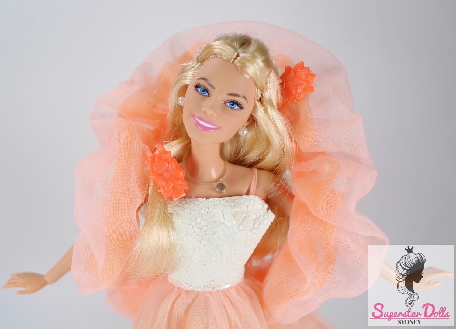 OOAK Margot Robbie as 1985 &quot;Peaches &#39;n Cream&quot; Barbie Doll