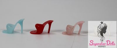 Vintage 1960&#39;s JAPAN Barbie Doll Open Toe Heeled 4 Shoe Set