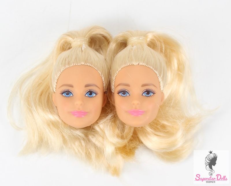2x 2018 Closed Mouth &quot;Millie&quot; Barbie Doll Heads