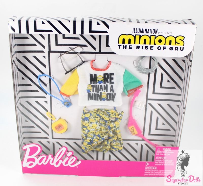 2019 &quot;Minions: The Rise Of Gru&quot; Barbie Doll Fashion Set