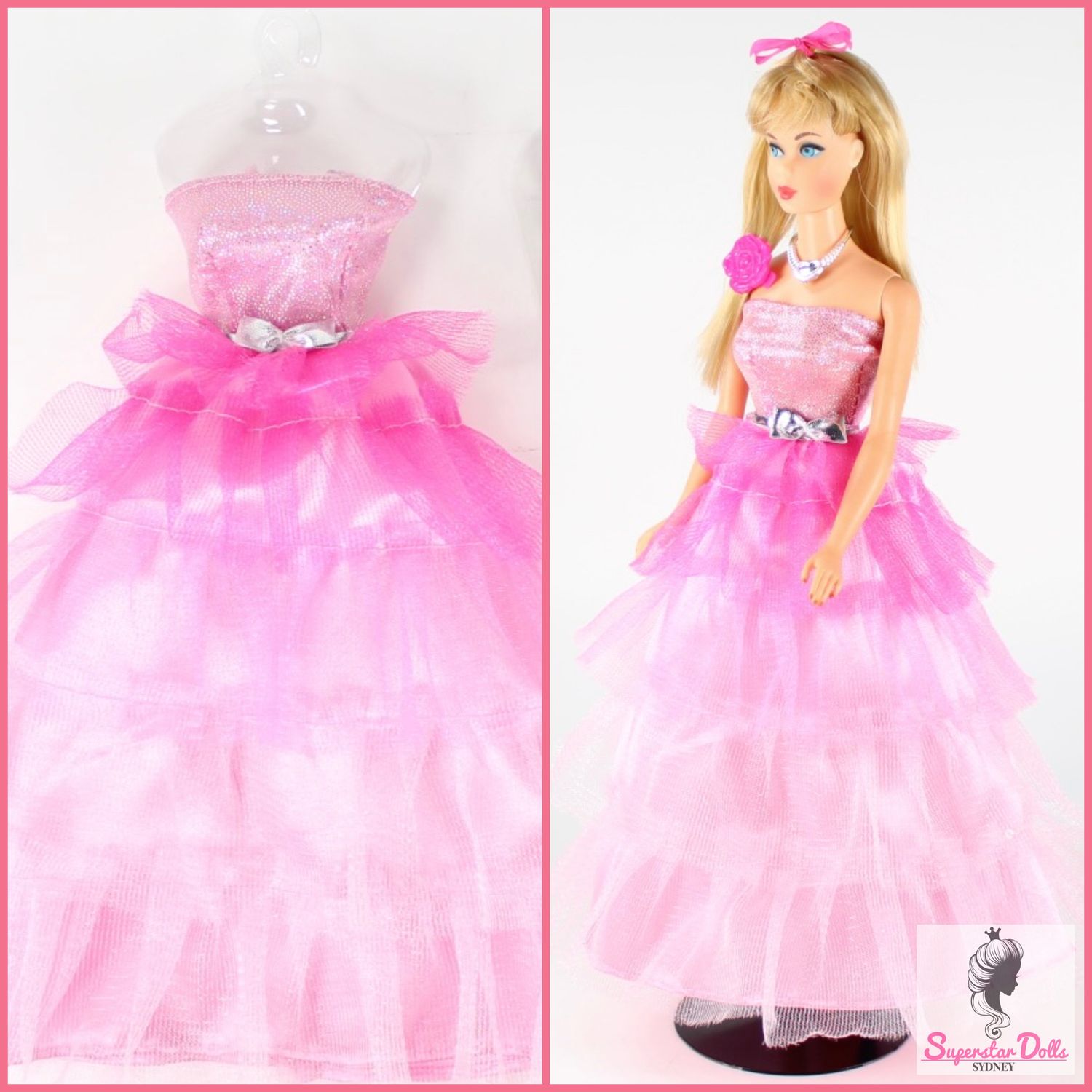 1960&#39;s &quot;Romantic Ruffles&quot; Inspired Clone Barbie Doll Fashion Set