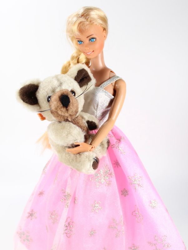 Miniature 4&quot; Teddy Bear Mouse Stuffed Toy for Barbie Sized Fashion Dolls