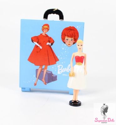 2000 Hallmark Mini &quot;Silken Flame&quot; Barbie Ornament &amp; Travel Case DE-BOXED