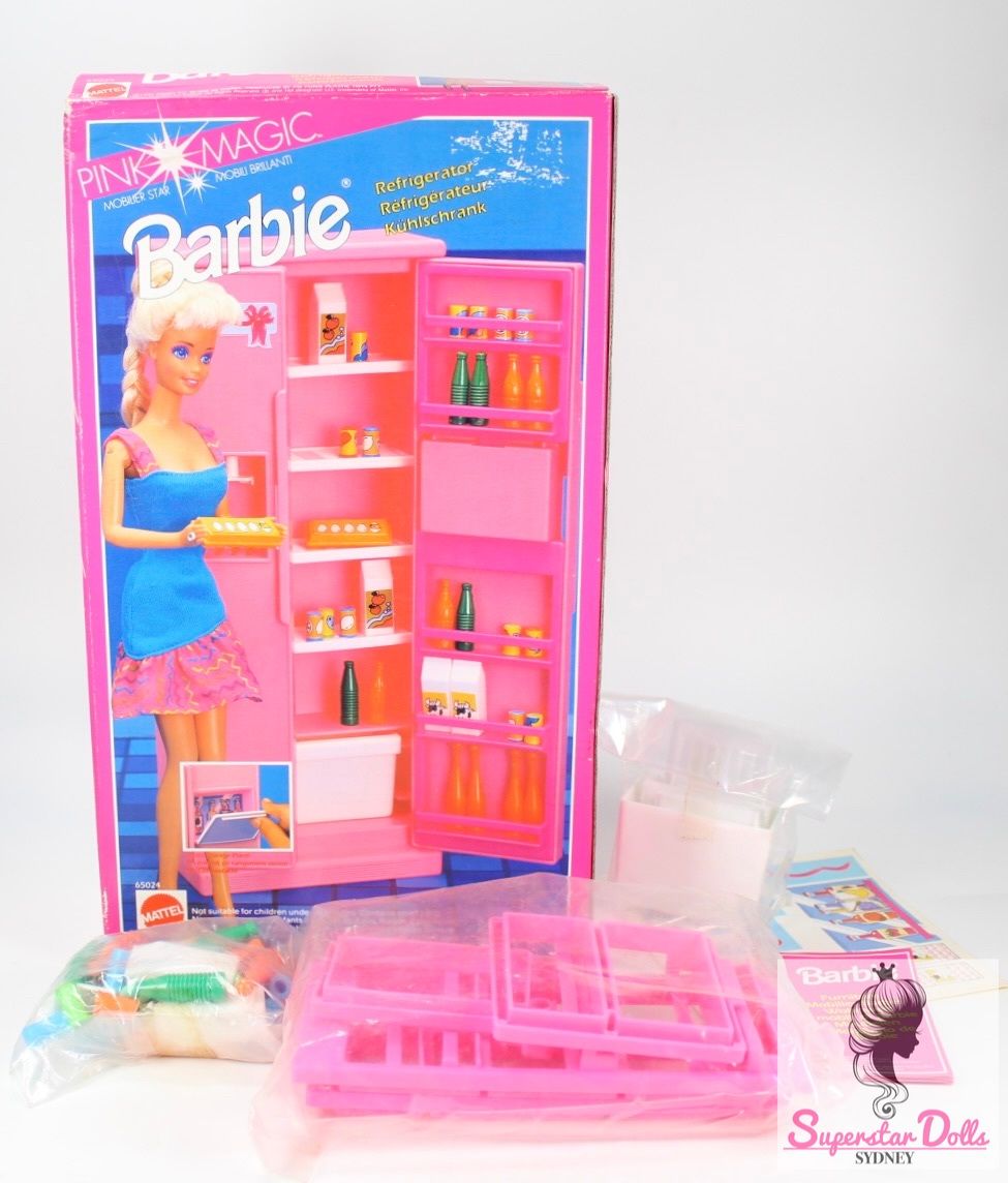 1992 Barbie Doll &quot;Pink Magic Refrigerator&quot; Accessories