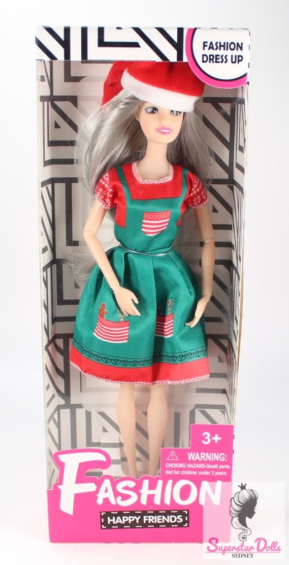 "Superstar Barbie" Clone Santa Christmas Doll-Grey Hair