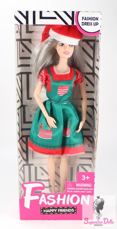 "Superstar Barbie" Clone Santa Christmas Doll-Grey Hair