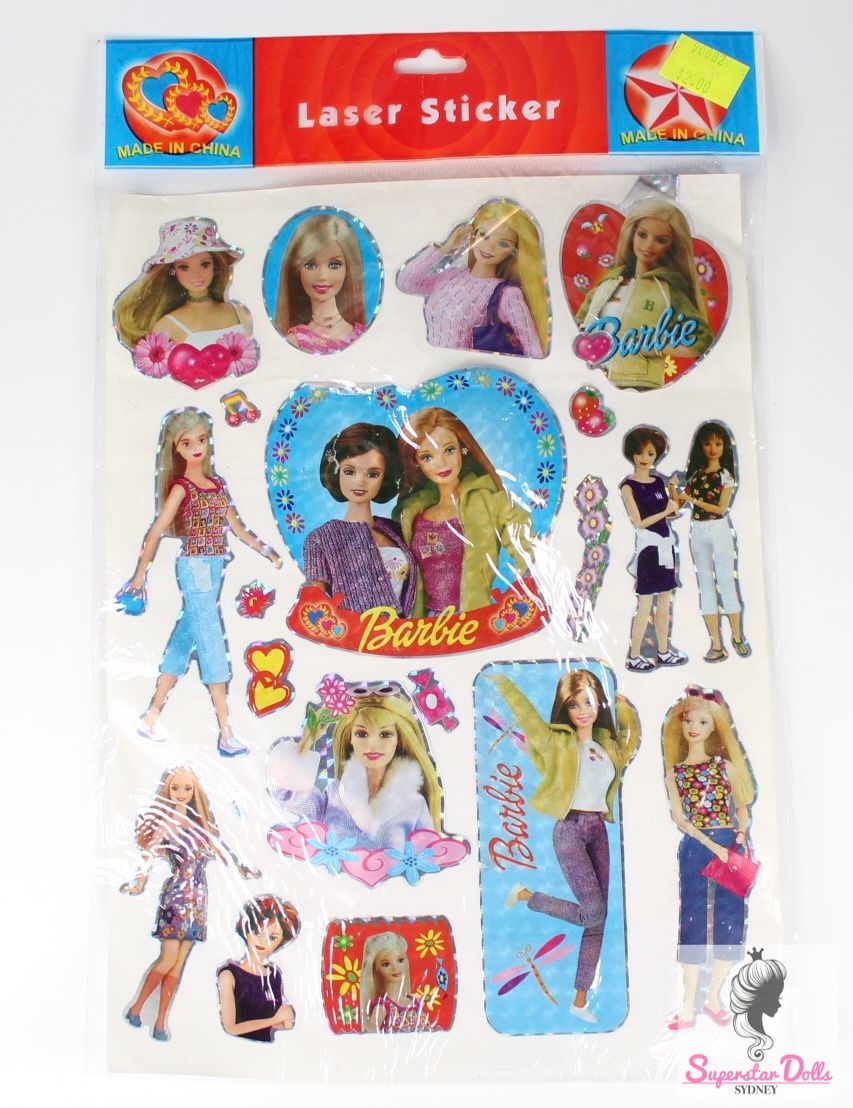 90&#39;s Era Barbie Laser Sticker Set
