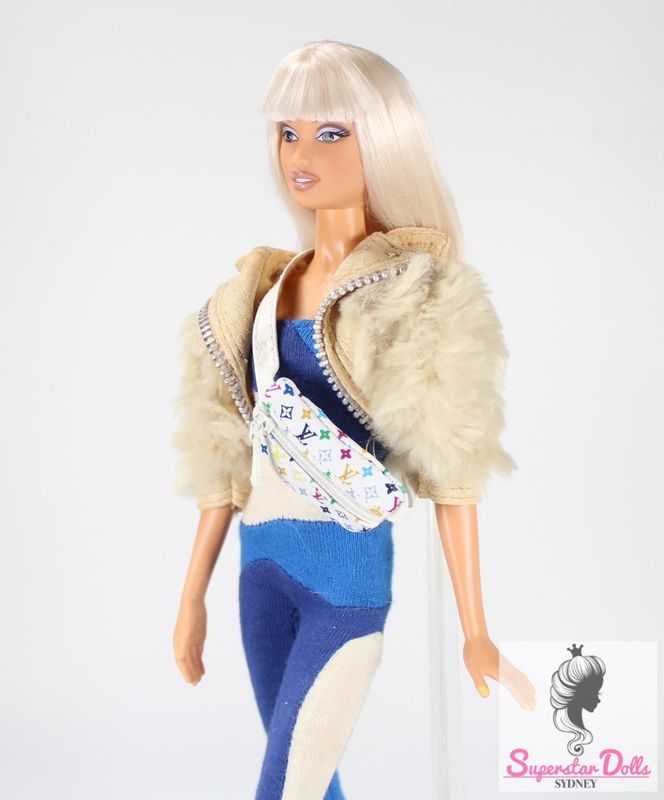 Miniature &quot;L.V&quot; Inspired Luxury Body Bag for Fashion Dolls