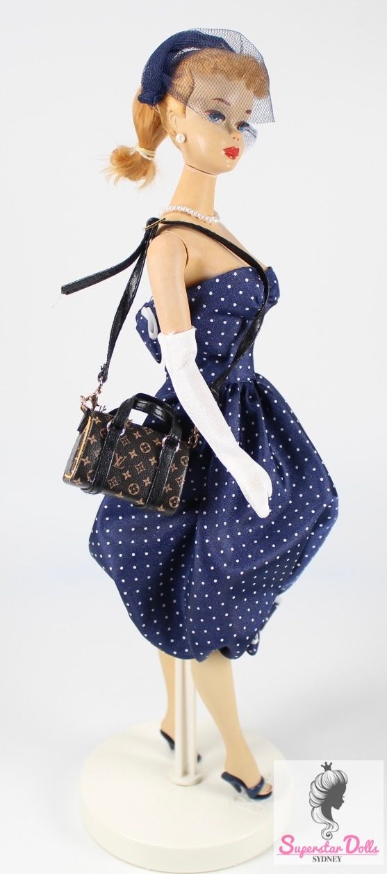 Miniature &quot;L.V&quot; Inspired Luxury Hand Bag for Fashion Dolls