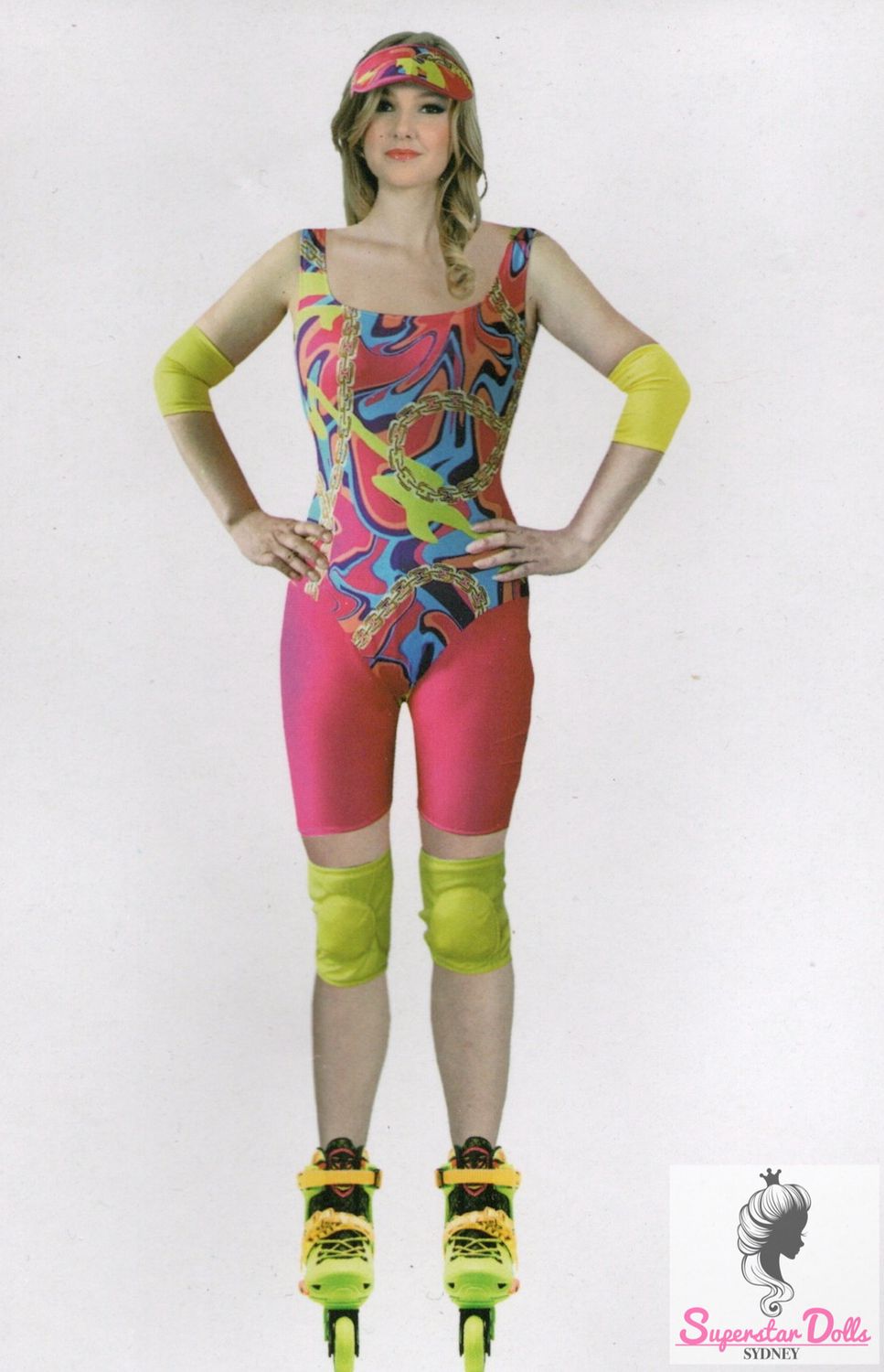 "Barbie-The Movie" Inspired Ladies Inline Skating Costume + Wig SET