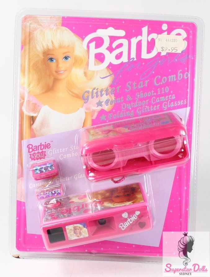 1993 &quot;Glitter Star Combo&quot; Licenced Barbie Camera &amp; Glasses Set