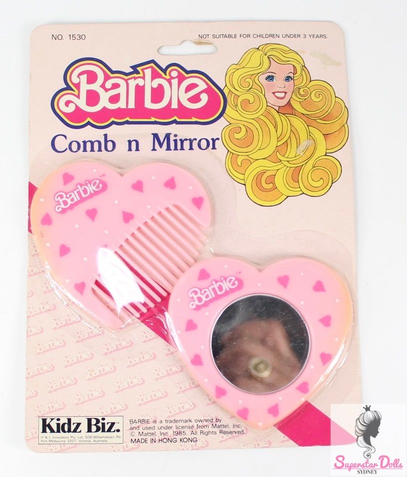 1985 Licensed Barbie Comb n Mirror Set #1530