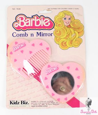1985 Licensed Barbie Comb n Mirror Set #1530
