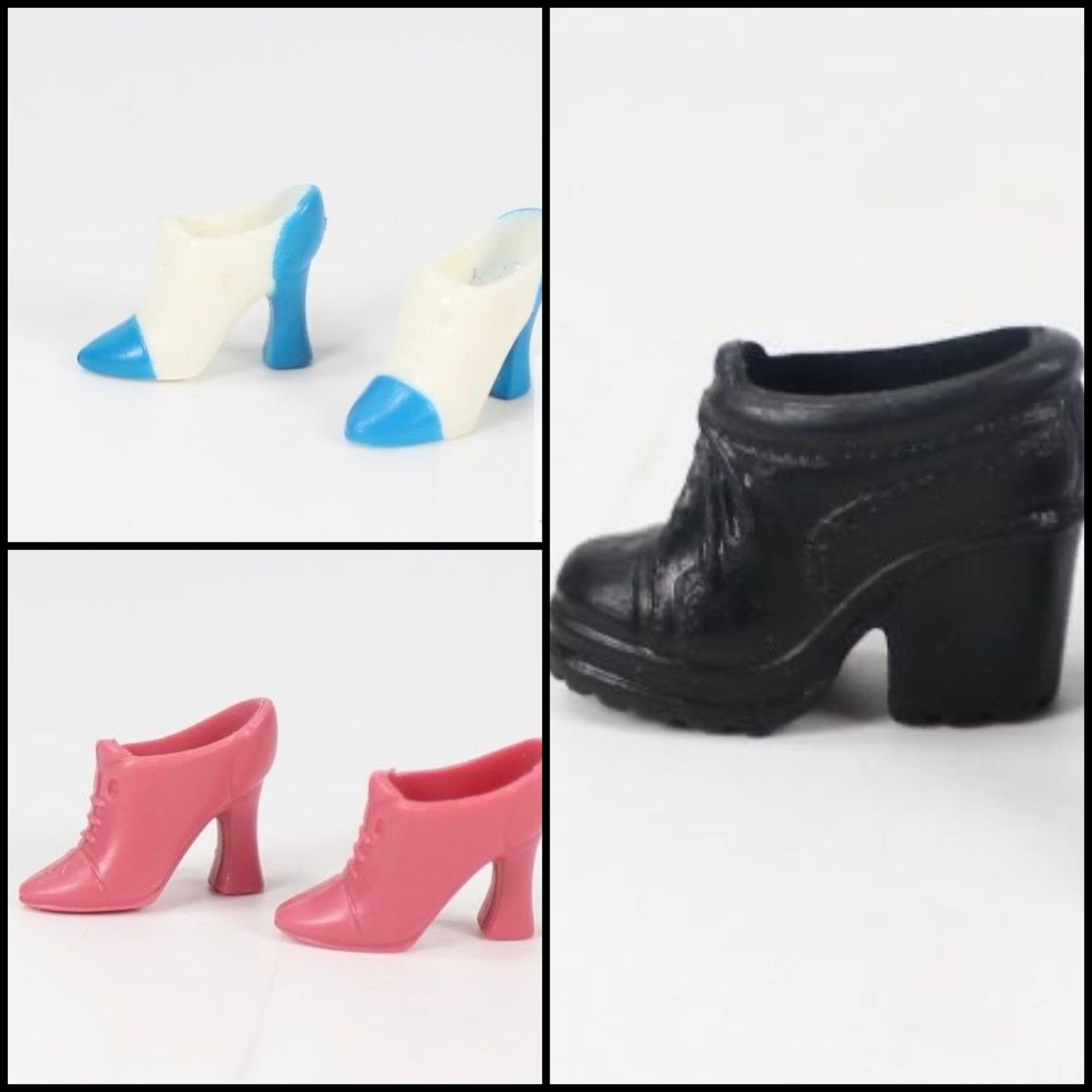 3 X Vintage 90&#39;s Era Genuine Mattel Barbie Doll Heeled Boots