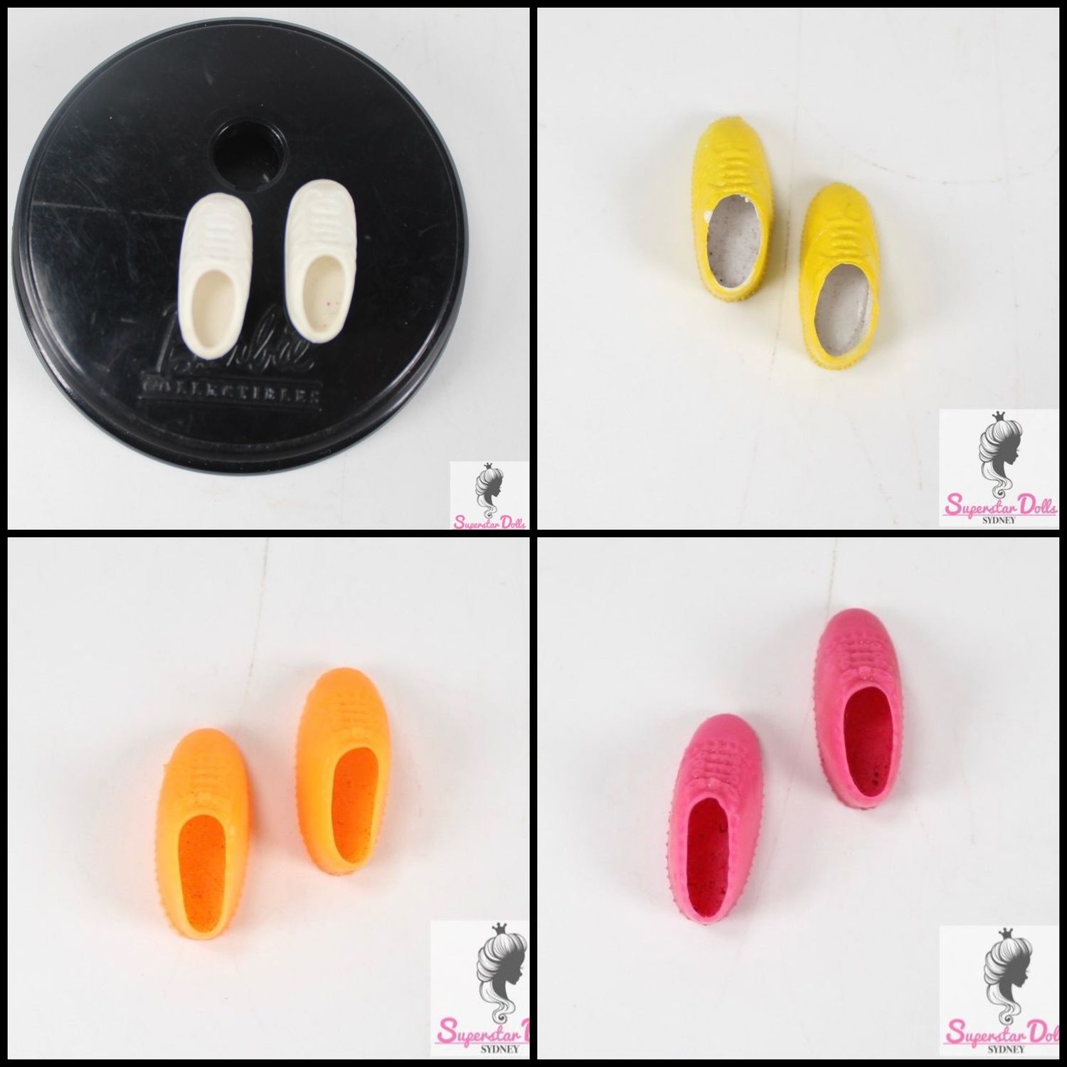 4 X Vintage Barbie Doll Squishy Tennis Shoes