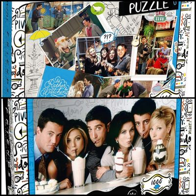 2 x Winning Moves Friends &#39;Scrapbook&#39; &amp; &#39;Milkshake&#39;- 2 x 1000 Piece Jigsaw Puzzle LOT