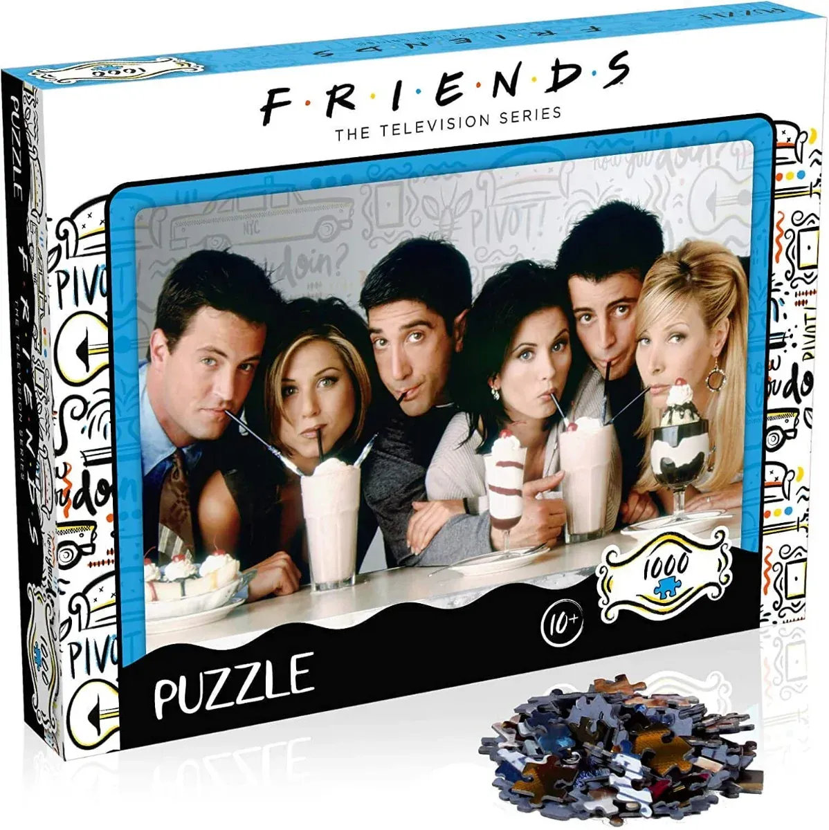 2 x Winning Moves Friends 'Scrapbook' &amp; 'Milkshake'- 2 x 1000 Piece Jigsaw Puzzle LOT