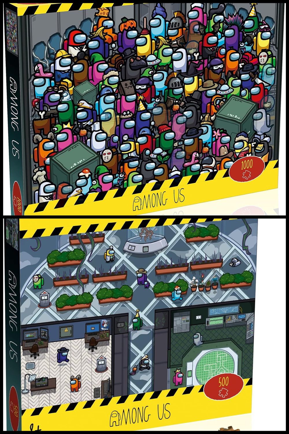 2 X Winng Moves: &quot;Among Us&quot; 1000 &amp; 500 Piece Puzzles LOT