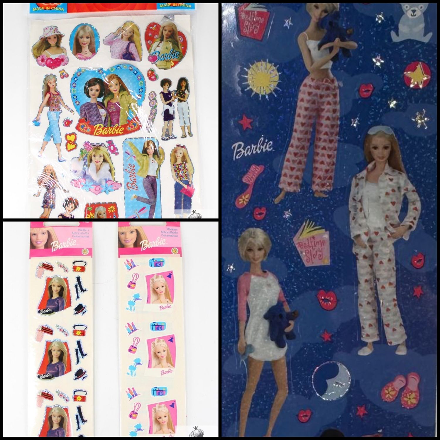 4 X 2000&#39;s Era Barbie Doll Sticker Sheet PACK