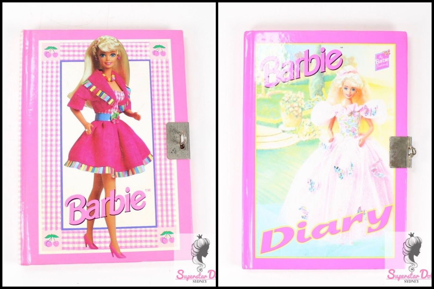 2 x 90&#39;s Era Licensed Barbie Pocket Diarys