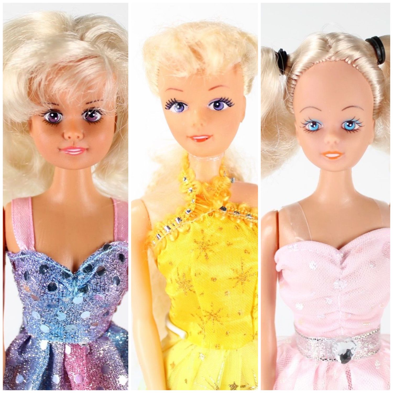 3 X Vintage 80&#39;s Era Totsy &quot;Ms Flair&quot; Dressed Clone Dolls LOT