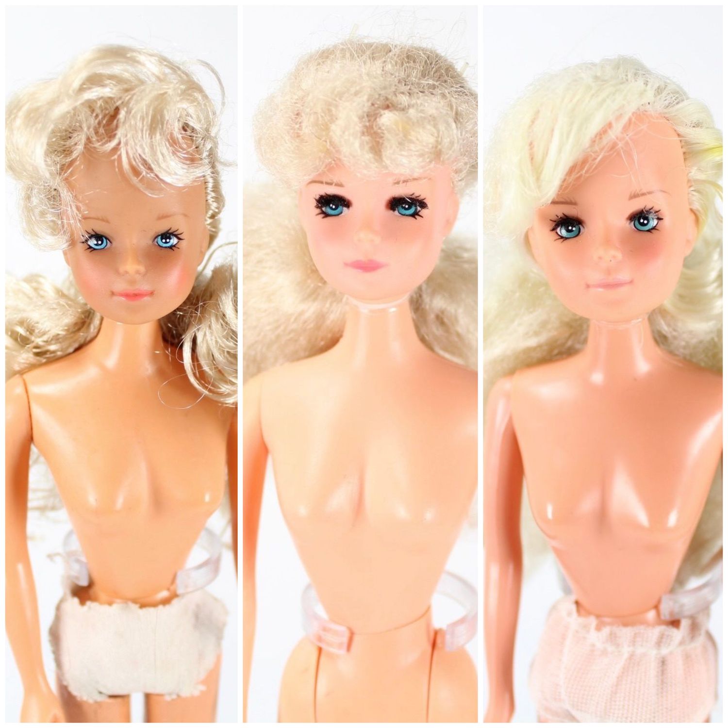 3 X Vintage 80&#39;s Era Tong: &quot;Betty Teen&quot; NUDE Clone Dolls LOT