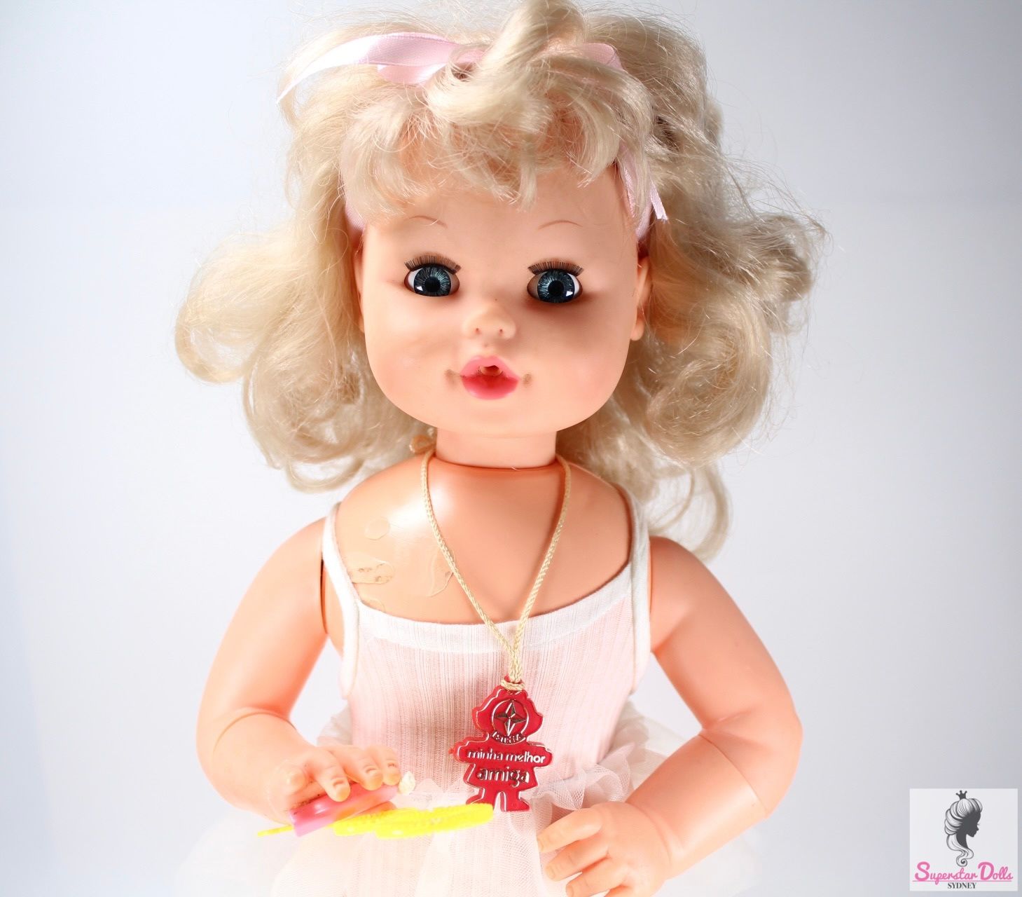 Vintage 70&#39;s Era &quot;Bubbles&quot; Walking 18&quot; Functioning Toddler Doll by Estrela