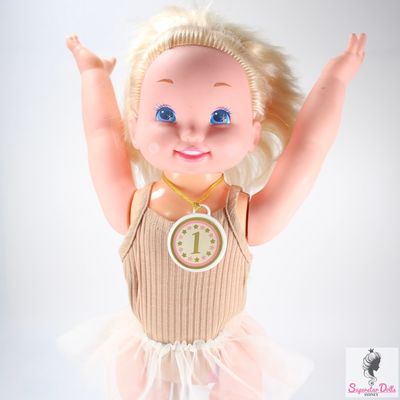 1993 &quot;Jennie Gymnast&quot; Functioning 16&quot; Toddler Doll by Mattel