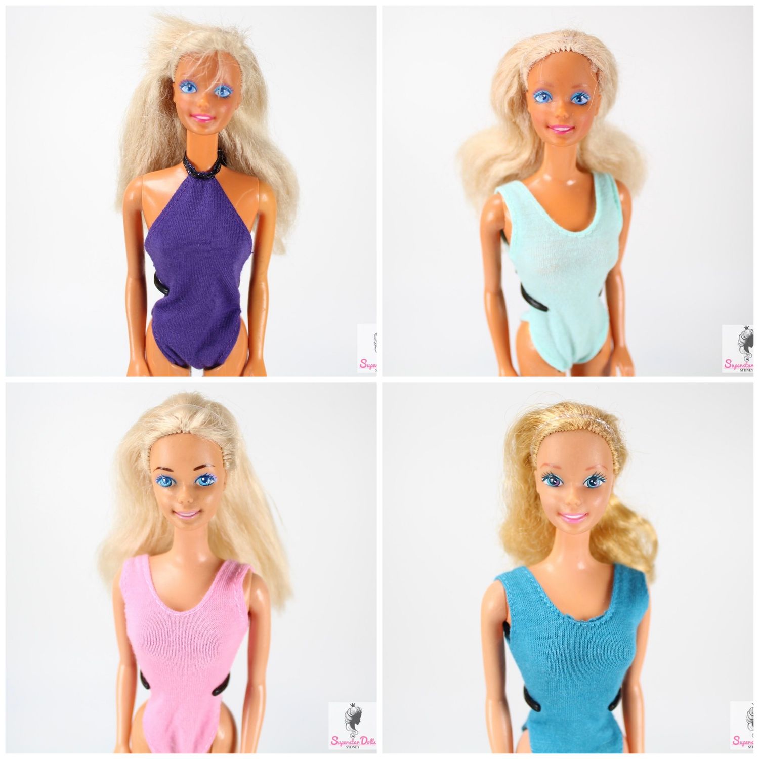 4 X 80&#39;s Superstar Era Barbie Doll LOT