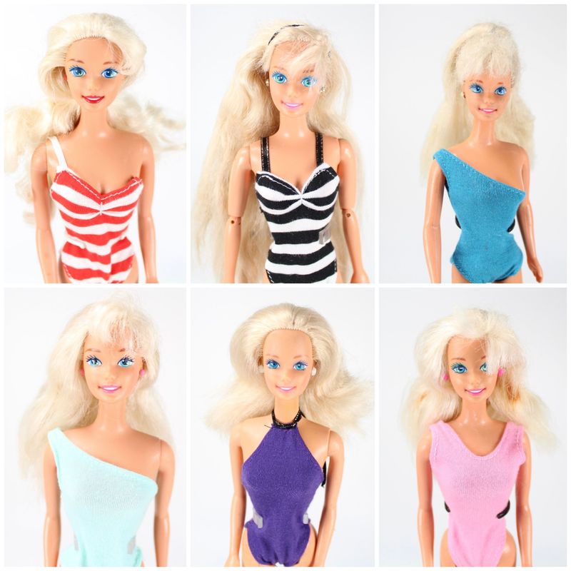 6 X 90&#39;s Superstar Era Barbie Doll LOT