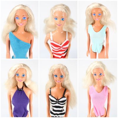 6 X 90&#39;s Superstar Era Barbie Doll LOT