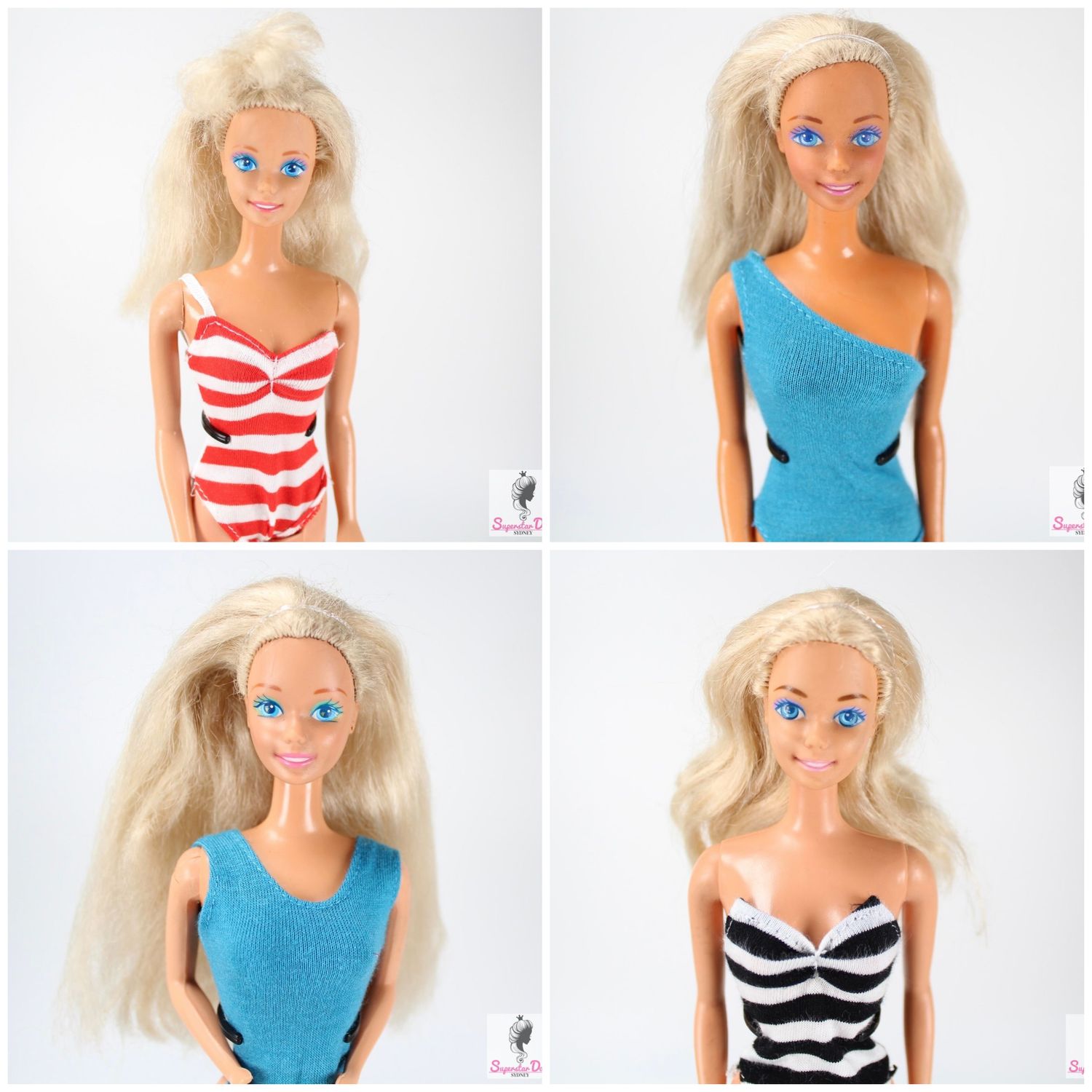 4 X 80&#39;s Superstar Era Barbie Doll LOT