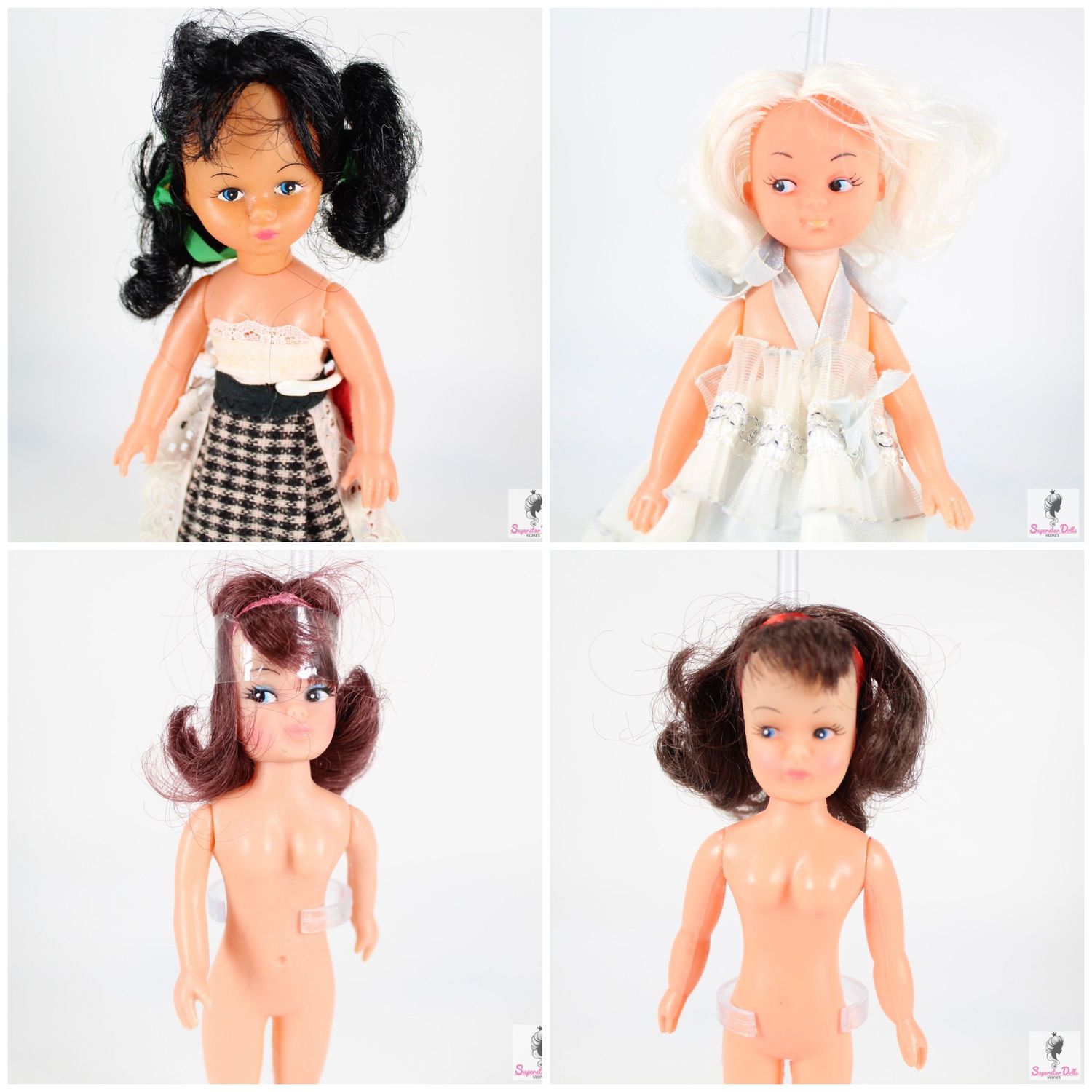 4 X Vintage Dress Up Hong Kong Clone Dolls LOT