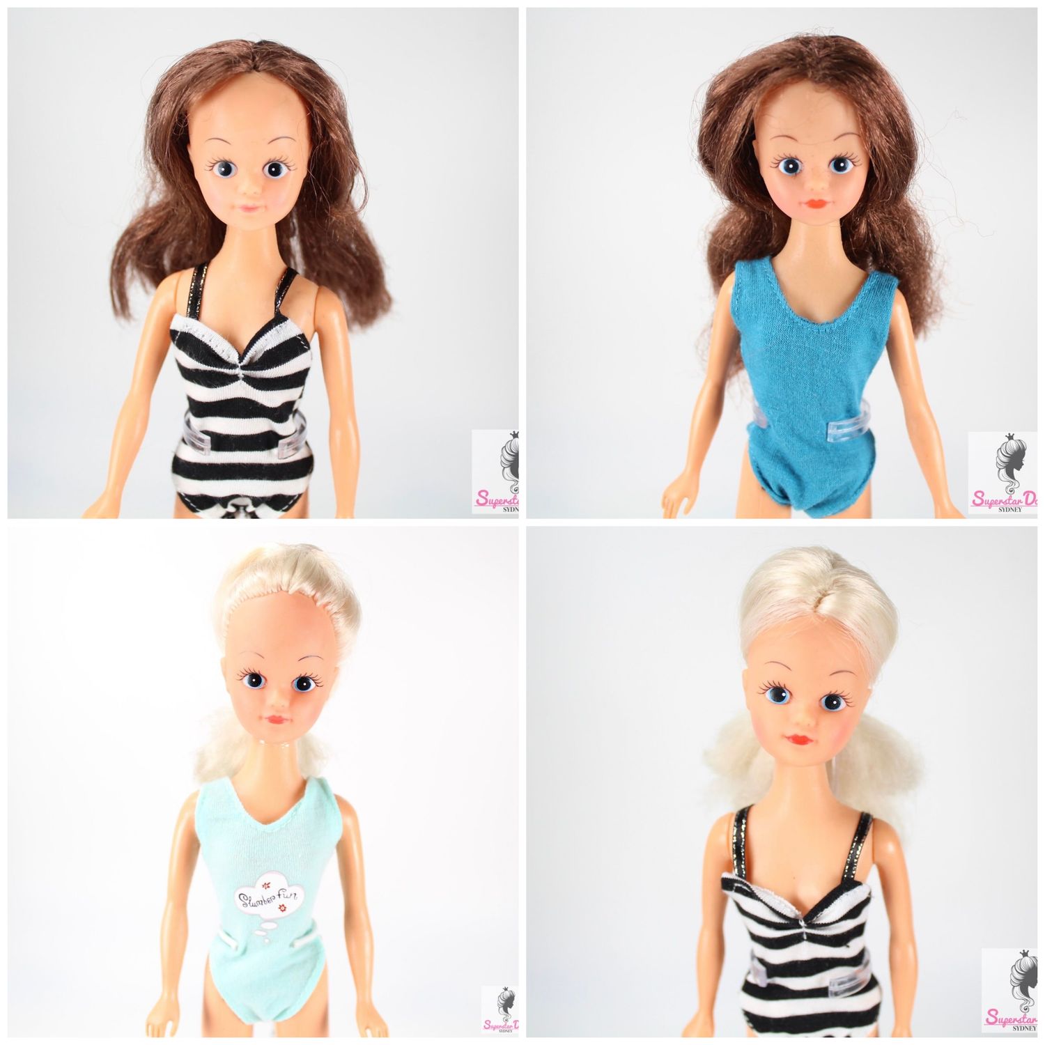 4 X Vintage 1960&#39;s European Pedigree Sindy Hong Kong (Clone?) Doll LOT